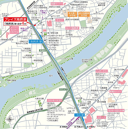 プレイズ南摂津 現地案内図