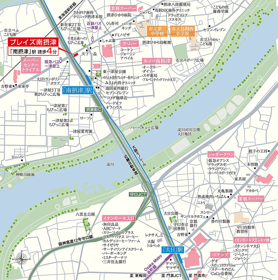 プレイズ南摂津：案内図