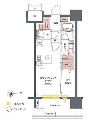 ソルティア千葉セントラル 間取り E1