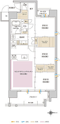 ポレスター大和ステーションビュー 間取り E