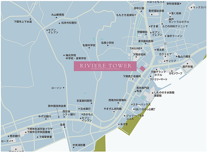 リヴィエールタワー下関海峡ヴィラ 現地案内図