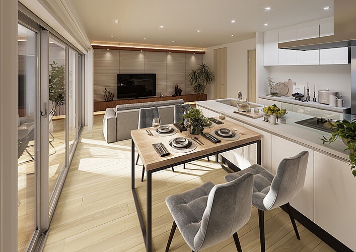 ファーネスト郡元レジデンス リビング・ダイニング完成予想CG（Cタイプ）