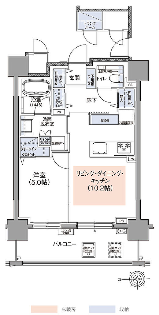 クリーンリバーフィネス平岸ステーションサイド 間取り B