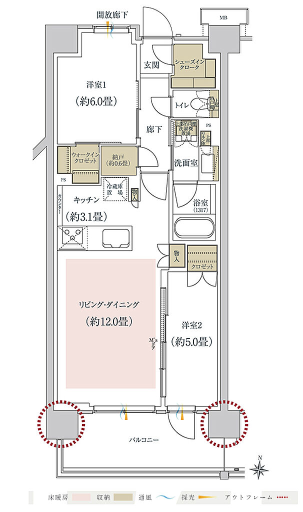 クロスアリーナ玉川上水 「GREEN TOKYO PROJECT」 間取り B1