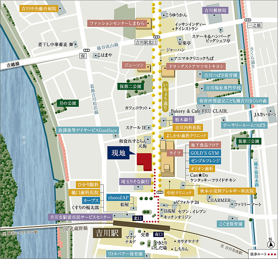 プレティナレジデンス吉川：案内図