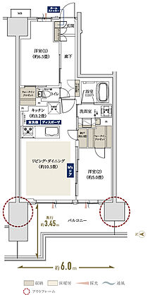 プレティナレジデンス吉川 間取り E