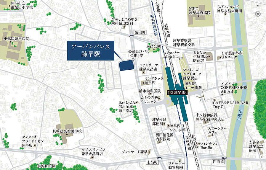 アーバンパレス諫早駅：モデルルーム地図