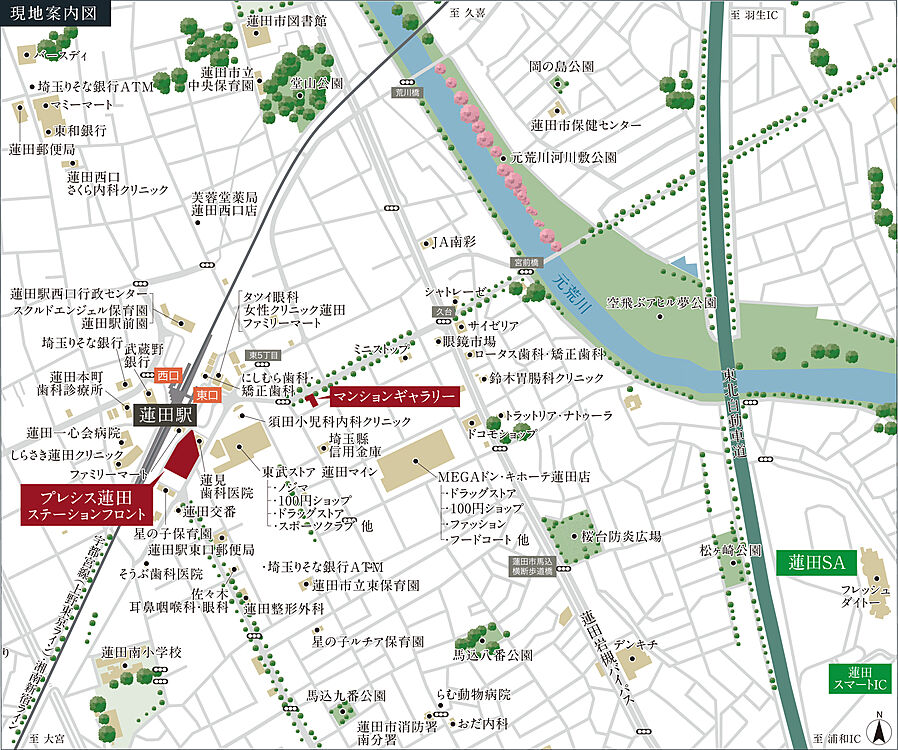 プレシス蓮田ステーションフロント：モデルルーム地図