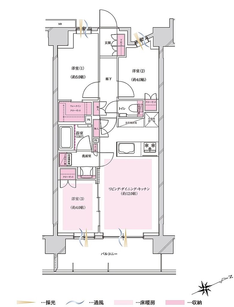 プレシス立川パークフロント 間取り 【第2期】B