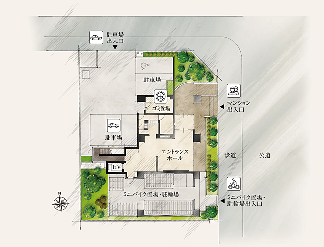 プレシス西葛西 敷地配置イメージイラスト