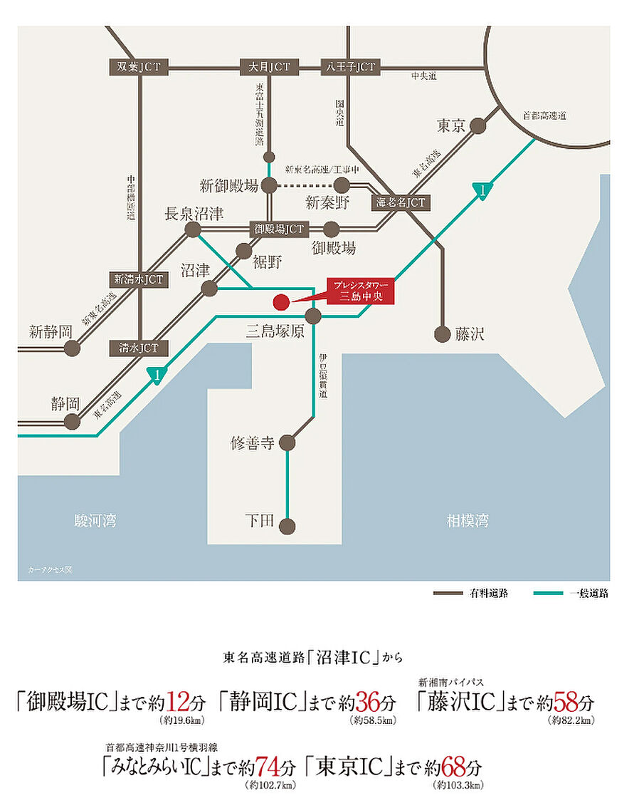 プレシスタワー三島中央：交通図