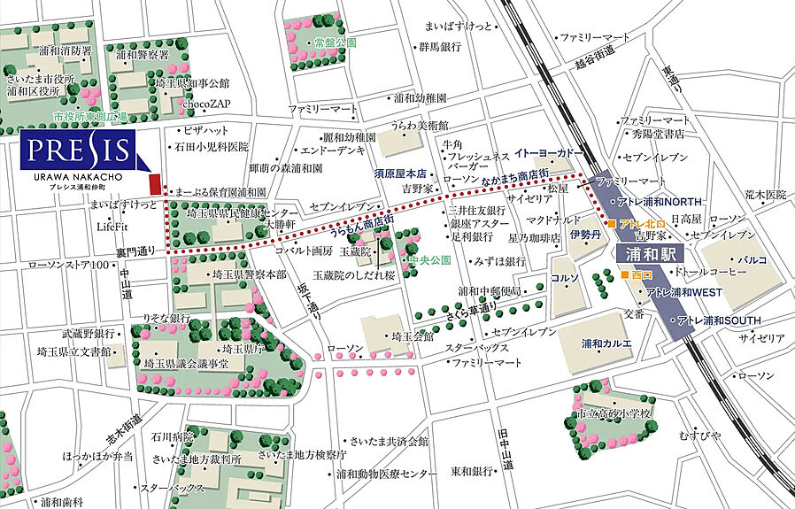 プレシス浦和仲町：案内図