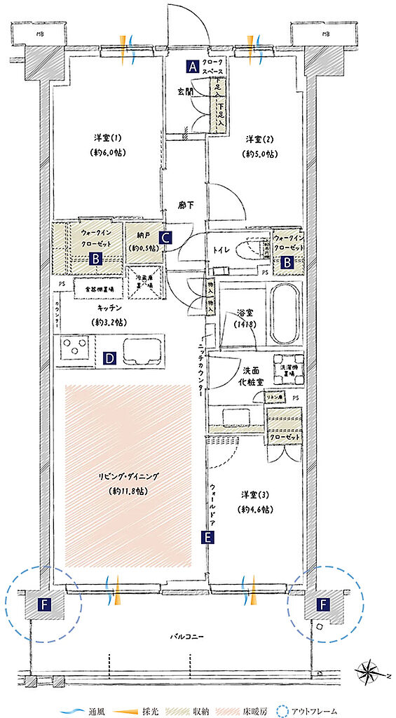 プレシス一之江ザ・コート 間取り C2