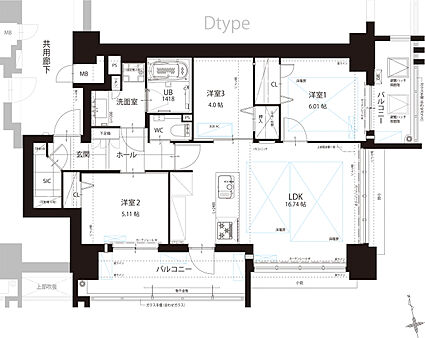 THE HOUSE 小倉駅 間取り F
