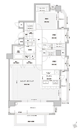 フリーディア大濠公園レジデンス 間取り C【Select Plan3】