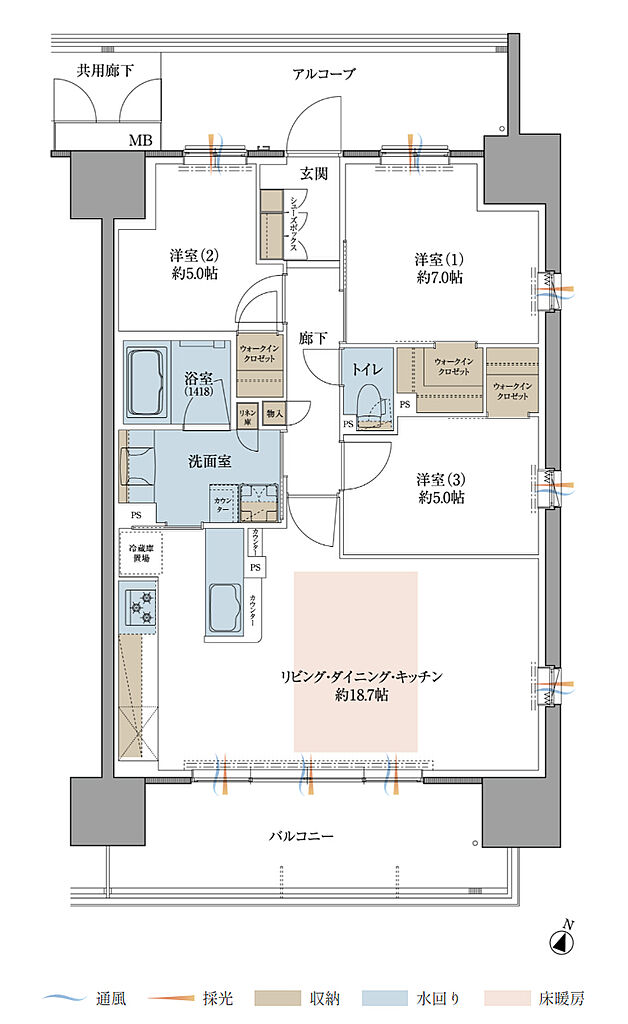 プレティナレジデンス大阪柏原 間取り I【MENU 1】