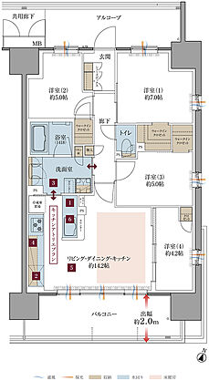 プレティナレジデンス大阪柏原 間取り I
