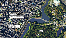 [補足画像]  一番町、歓びの最前席とは、日本の中枢「千代田区」、かつ皇居に接する「一番町」アドレスの中心に位置すること。「半蔵門」駅徒歩2分にして「住居地域×文教地区」という住環境を表現したコンセプトワードです。