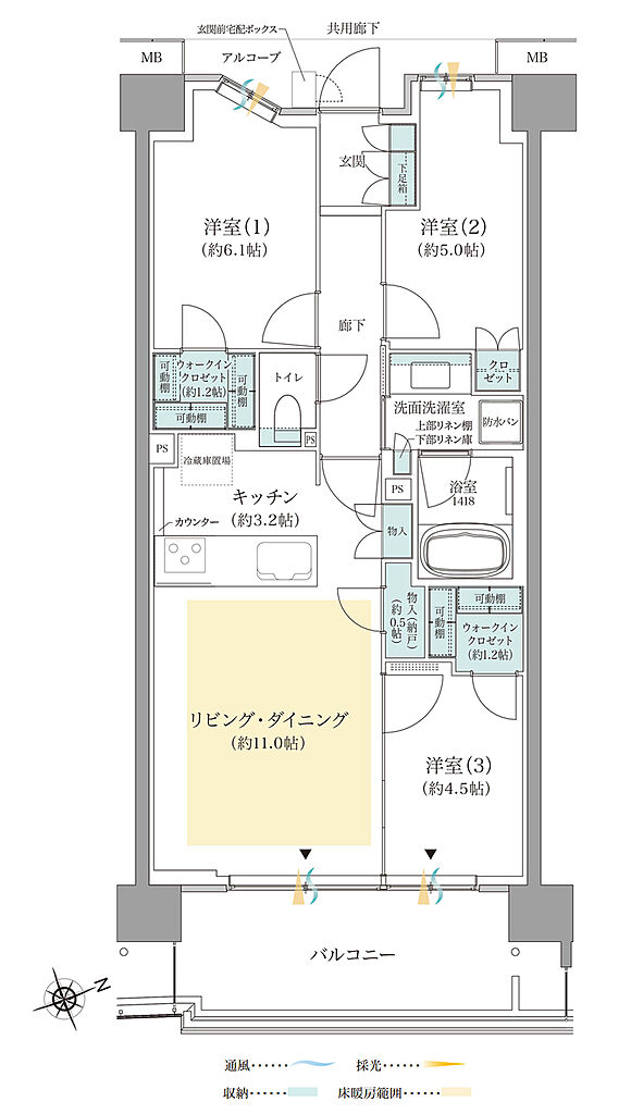ジオ板橋浮間舟渡 間取り E8