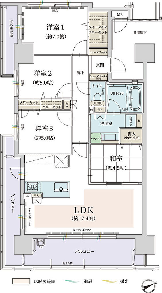 オーヴィジョン香椎浜ザ・シティ 間取り 【C棟】K・K1