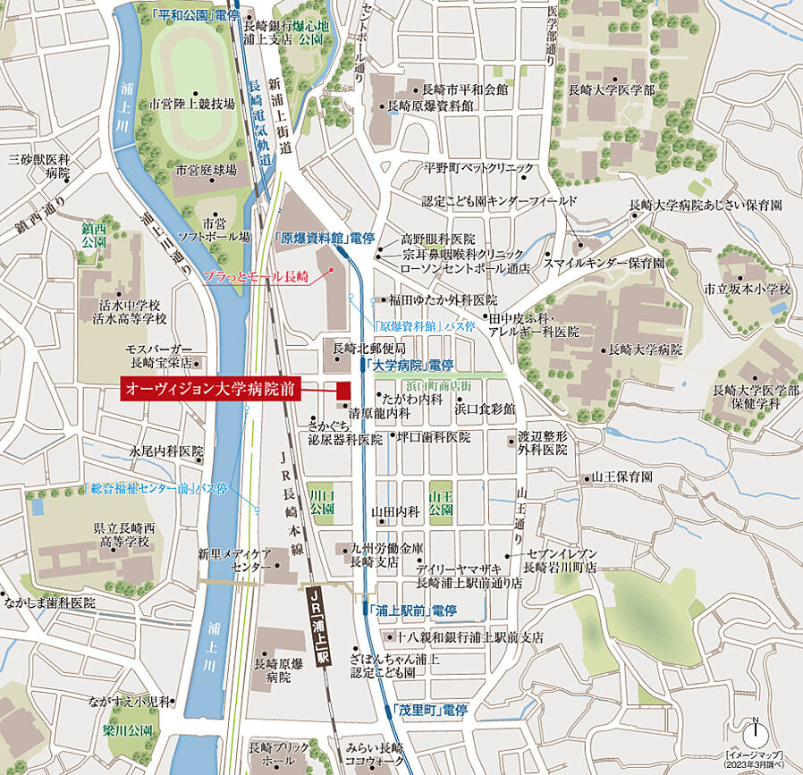 オーヴィジョン大学病院前：案内図