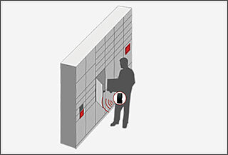 オーヴィジョン朝倉街道駅前  宅配ボックスと鍵が連動 
