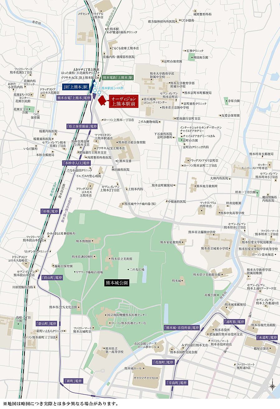 オーヴィジョン上熊本駅前：案内図