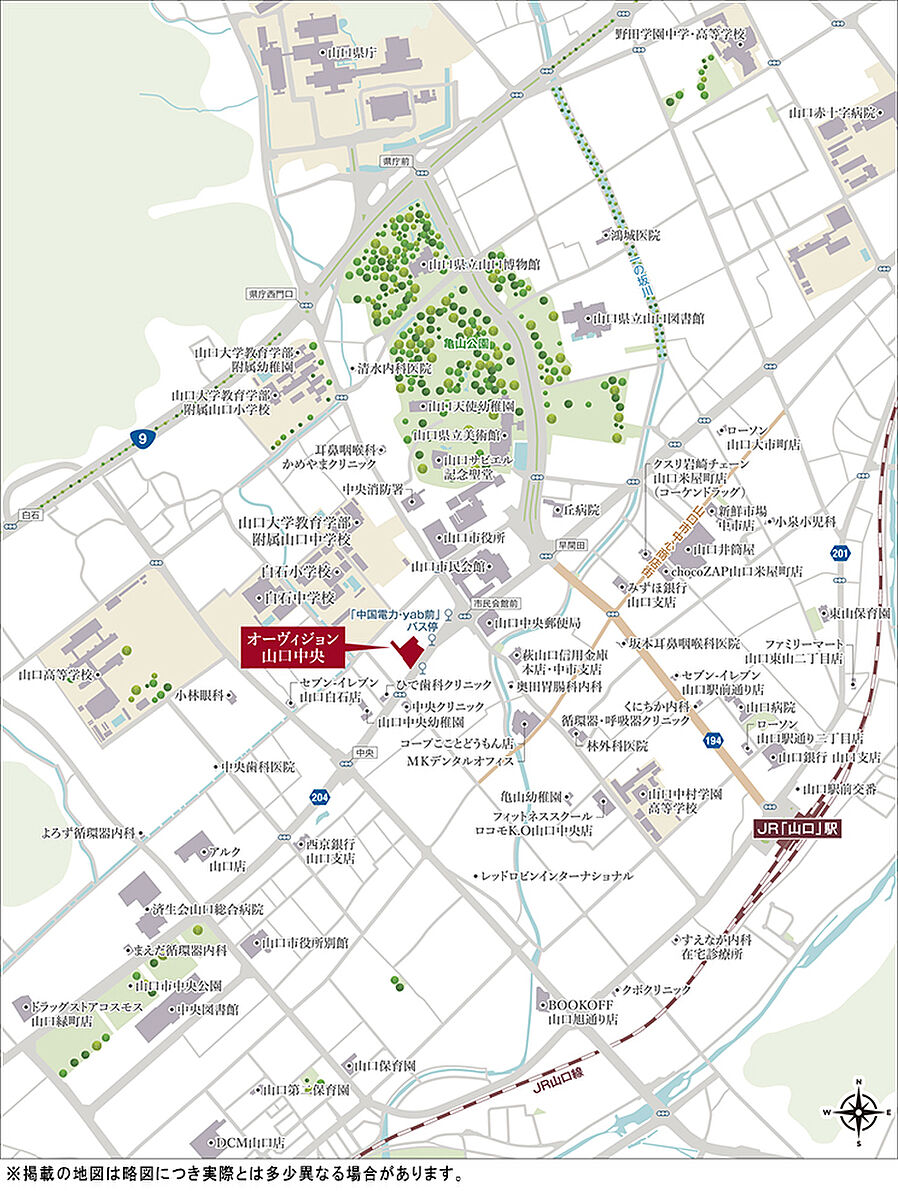 オーヴィジョン山口中央：案内図