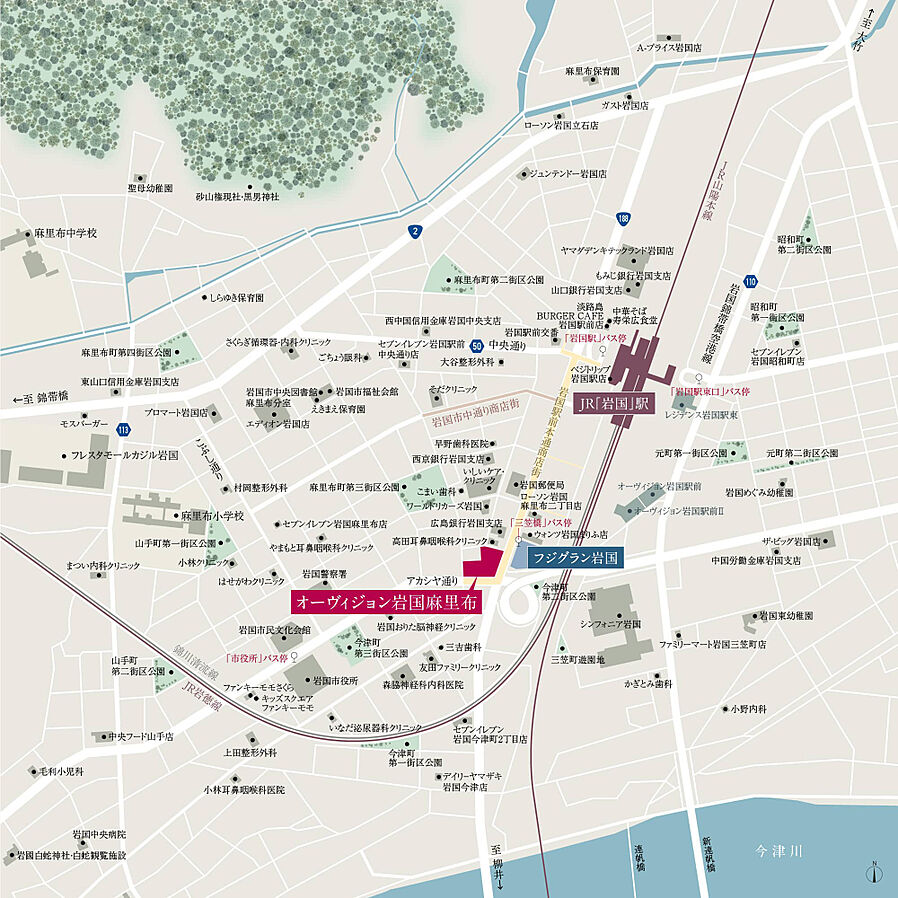 オーヴィジョン岩国麻里布：案内図