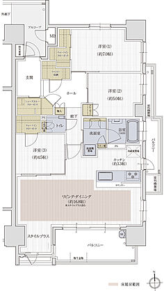 クレアホームズ松山大街道ザ・プレミアム 間取り D【MENU PLAN 2】
