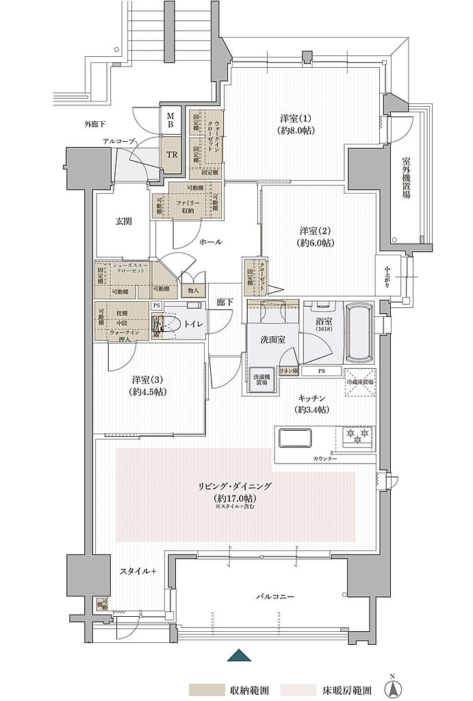 クレアホームズ松山南堀端ザ・プレミアム 間取り H【MENU PLAN2】