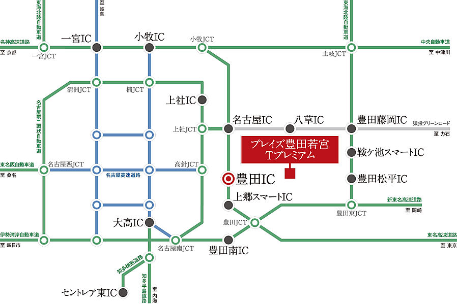 プレイズ豊田若宮 Tプレミアム：交通図