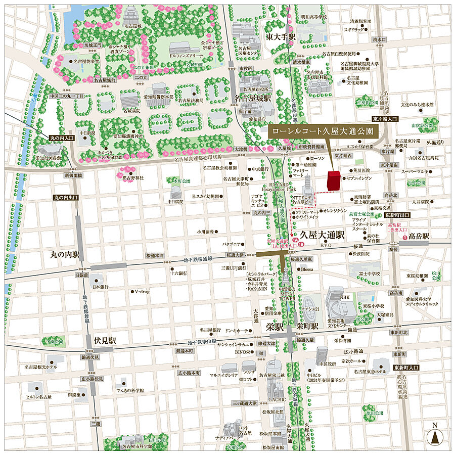 ローレルコート久屋大通公園：案内図
