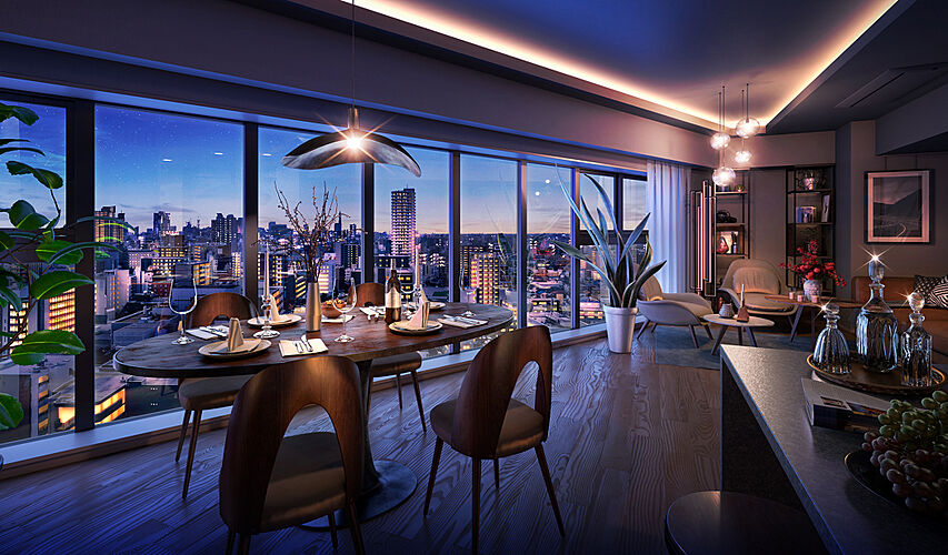 ローレルタワー名古屋千種 リビング・ダイニング完成予想イメージCG（Sタイプ）