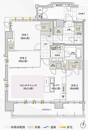 ローレルコート一社駅前 間取り G【menu plan2】【PREMIUM PLAN】