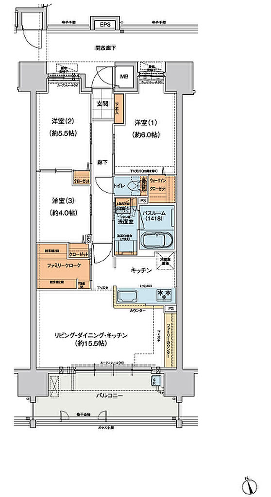 ヴェルディ・ステーションタワー天神川 間取り G