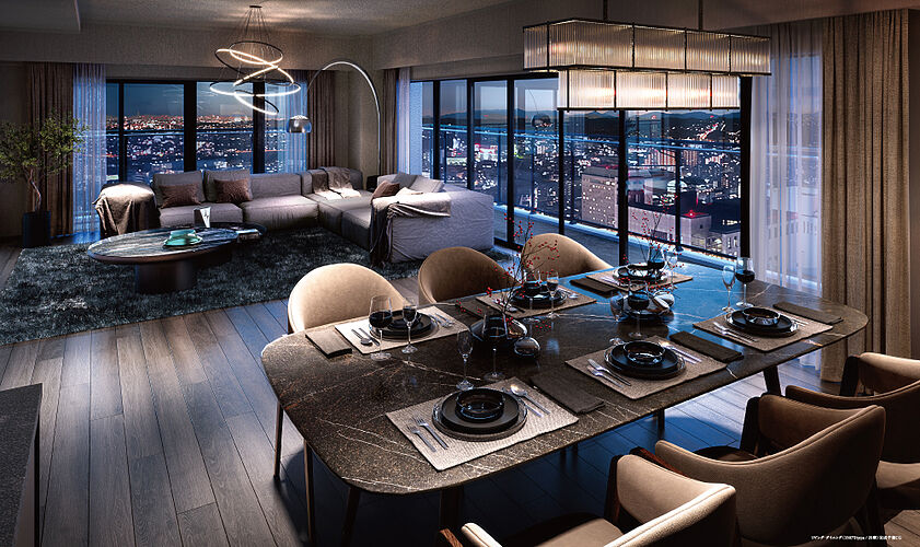 ザ・ファインタワー八王子 リビング・ダイニング(150P2type/29階)完成予想CG