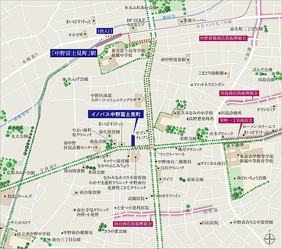 イノバス中野富士見町 現地案内図