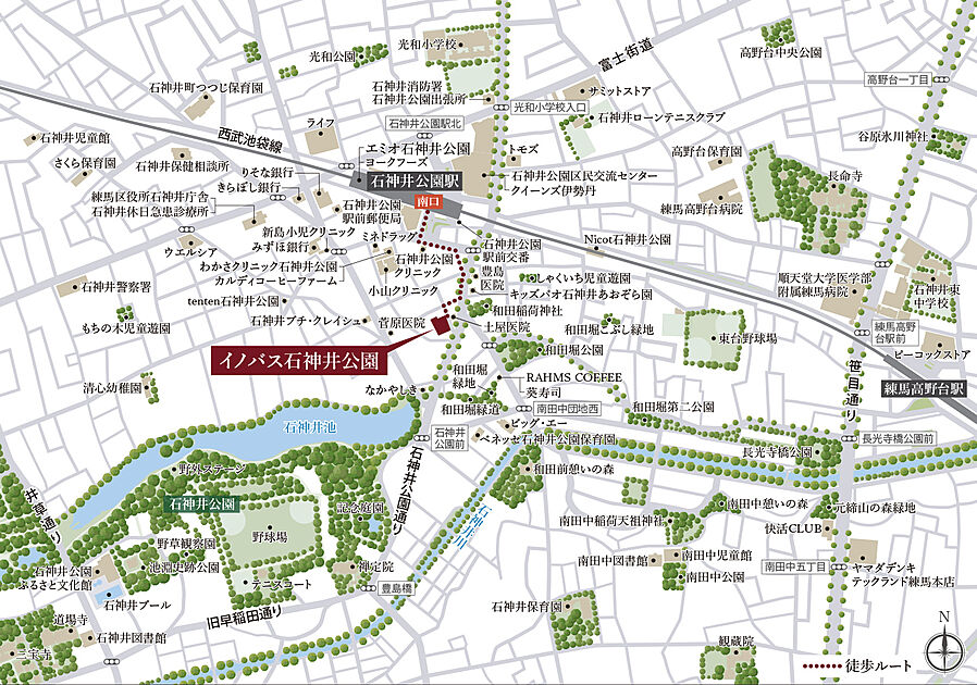 イノバス石神井公園：案内図