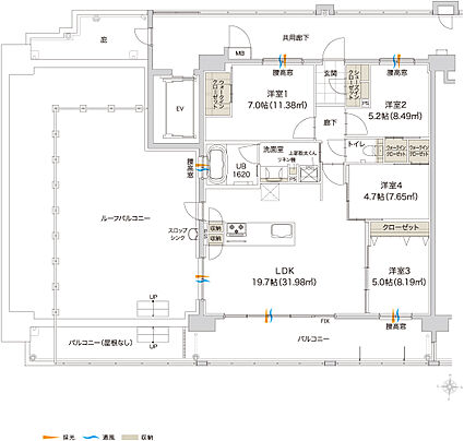 グリーンヒル金池ミッドタウンプレミアム 間取り F