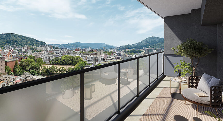 クレアホームズ長崎文教通り バルコニー完成予想図
