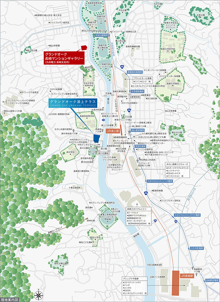 グランドオーク浦上テラス：モデルルーム地図