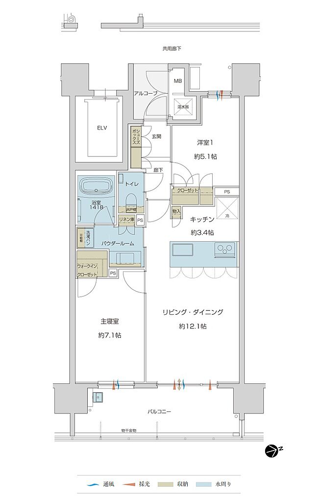 グランドオーク帯山 間取り E