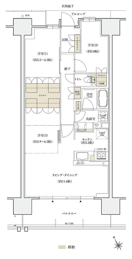 シエリアシティ大津におの浜 間取り BJ