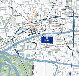 シエリア京橋 ウエスト＆イースト 現地案内図