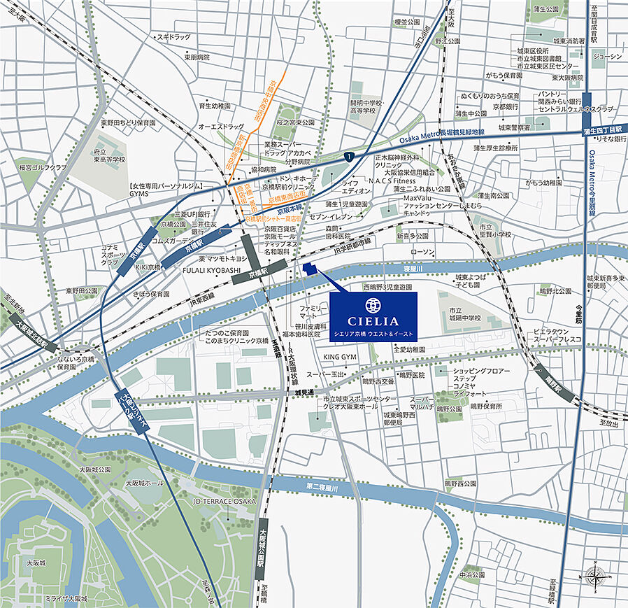 シエリア京橋 ウエスト＆イースト：案内図