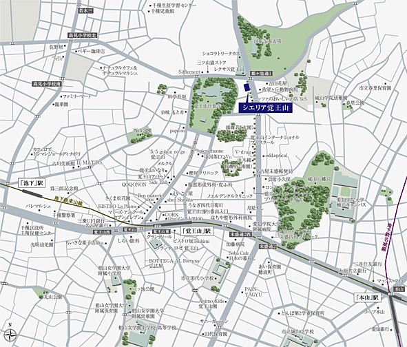 シエリア覚王山 現地案内図