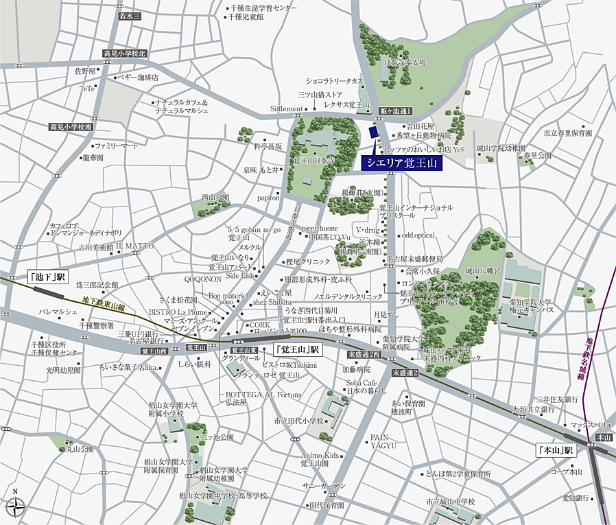 シエリア覚王山：案内図