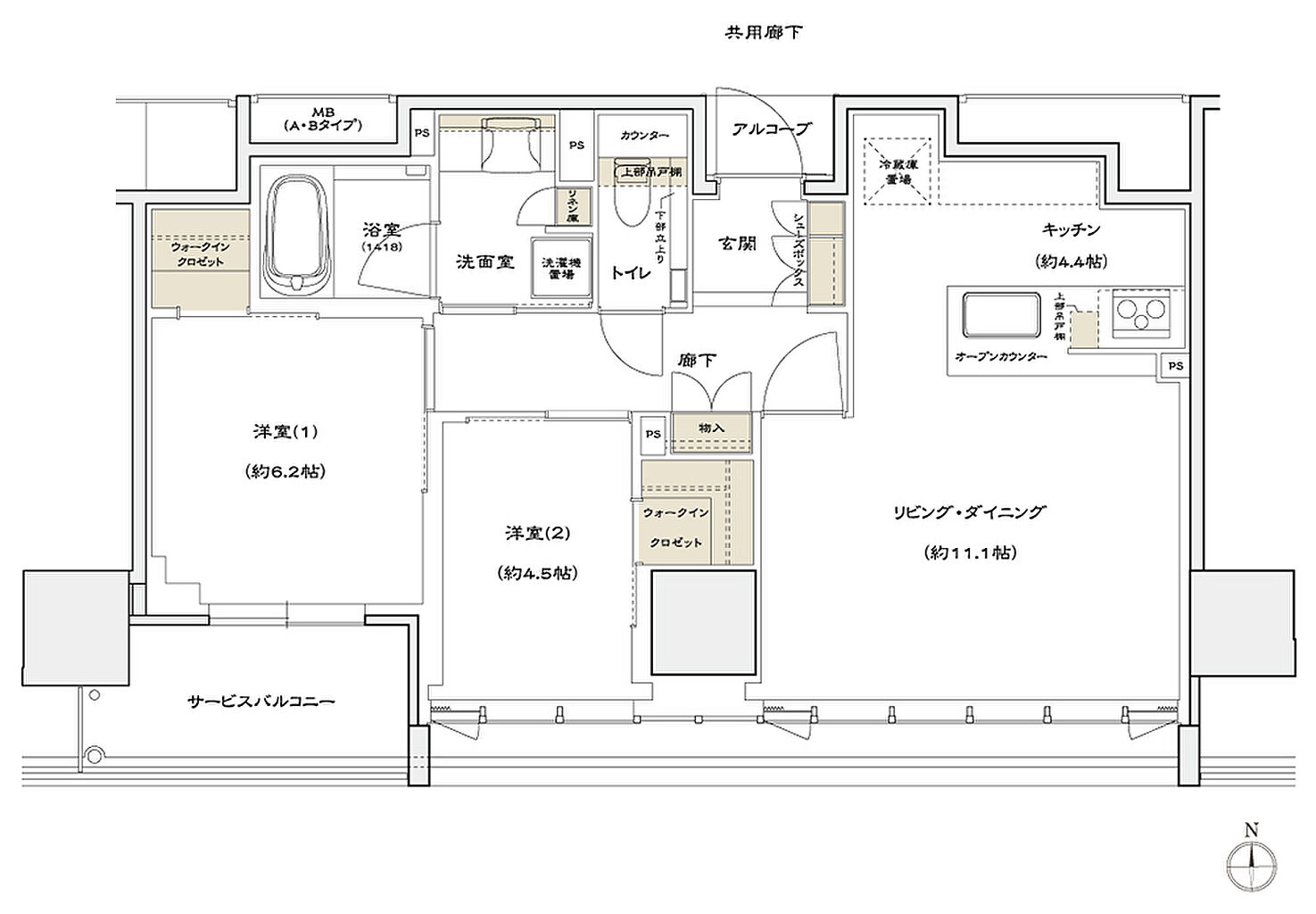 シエリアタワー北浜 間取り B