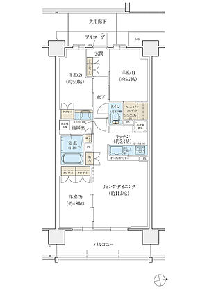 シエリア島本 間取り C